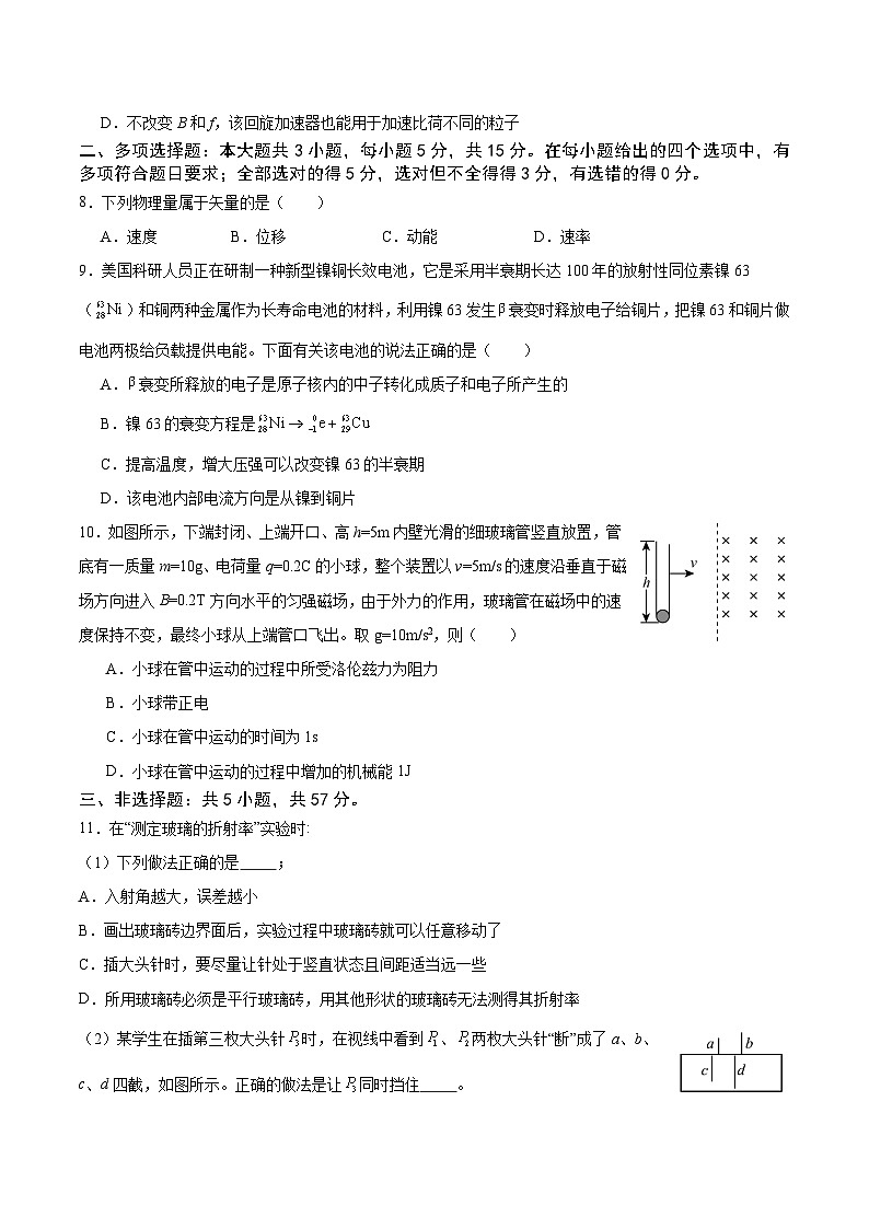 2024届重庆市高三下学期2月月质量检测物理试题 Word版第3页
