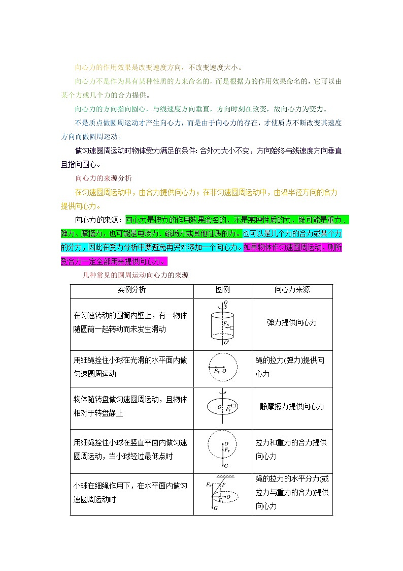第六章第二节 向心力（解析版）第2页