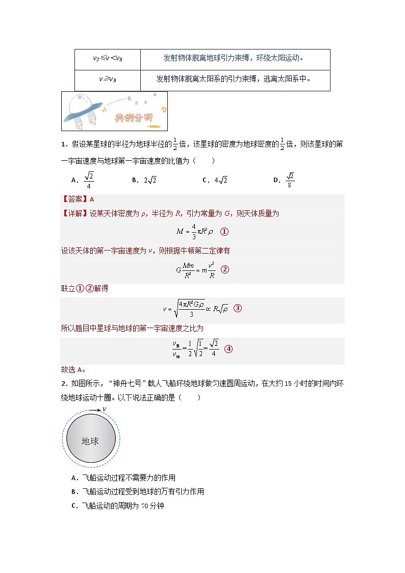 第七章第四节 宇宙航行-2023-2024学年高一物理高效讲练测（人教版必修第二册）02