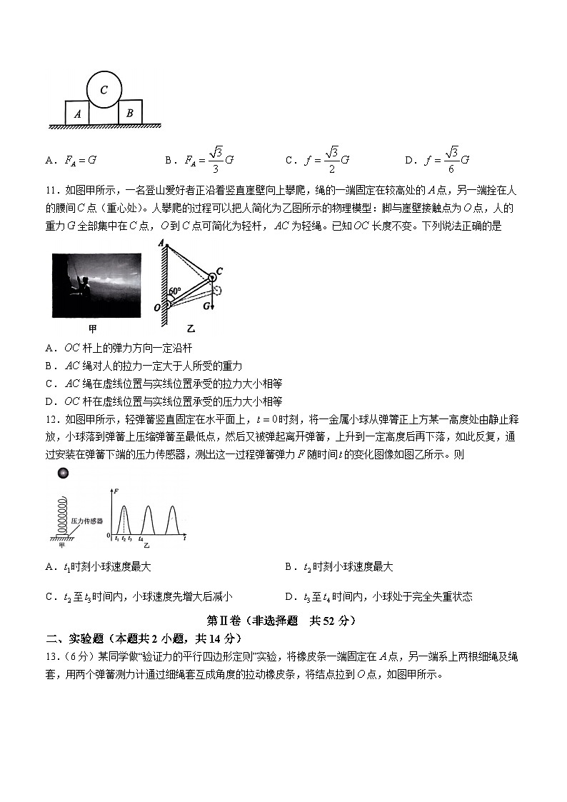河南省驻马店市2023-2024学年高一上学期1月期末考试物理试题03