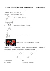 2022-2023学年甘肃省兰州市教育局第四片区高一（下）期末物理试卷（含详细答案解析）