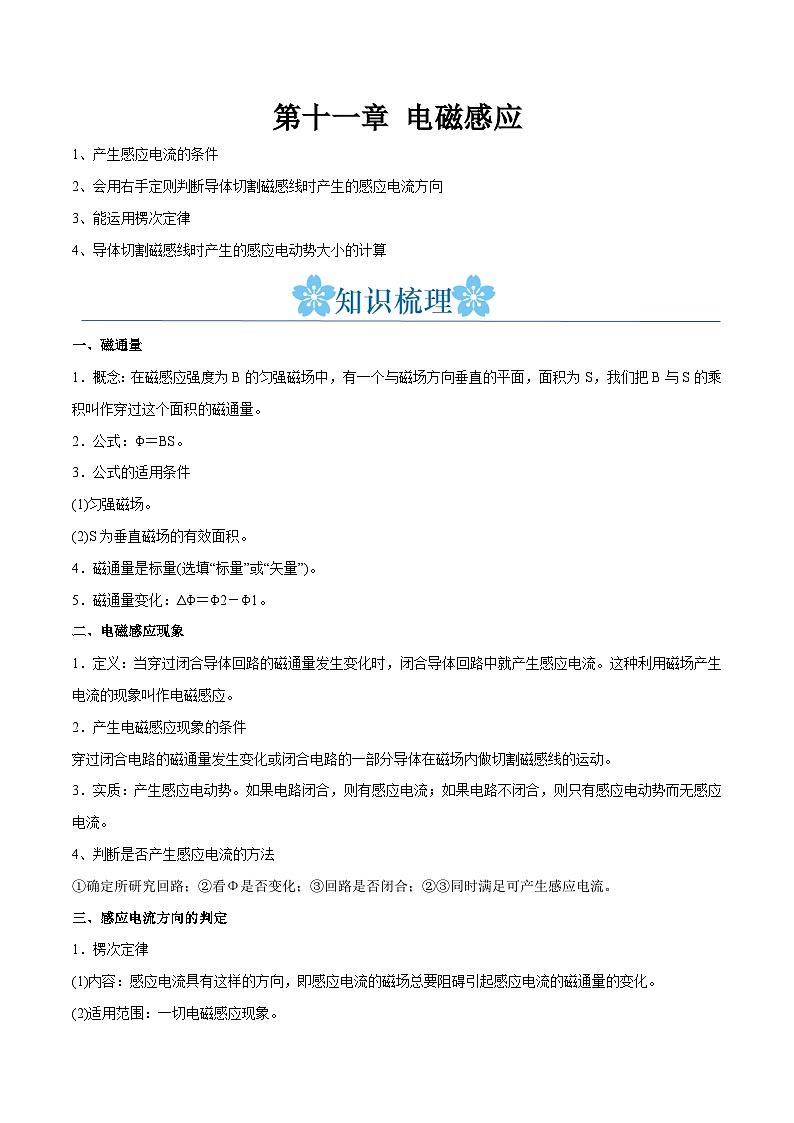 第十一章 电磁感应（原卷版）第1页
