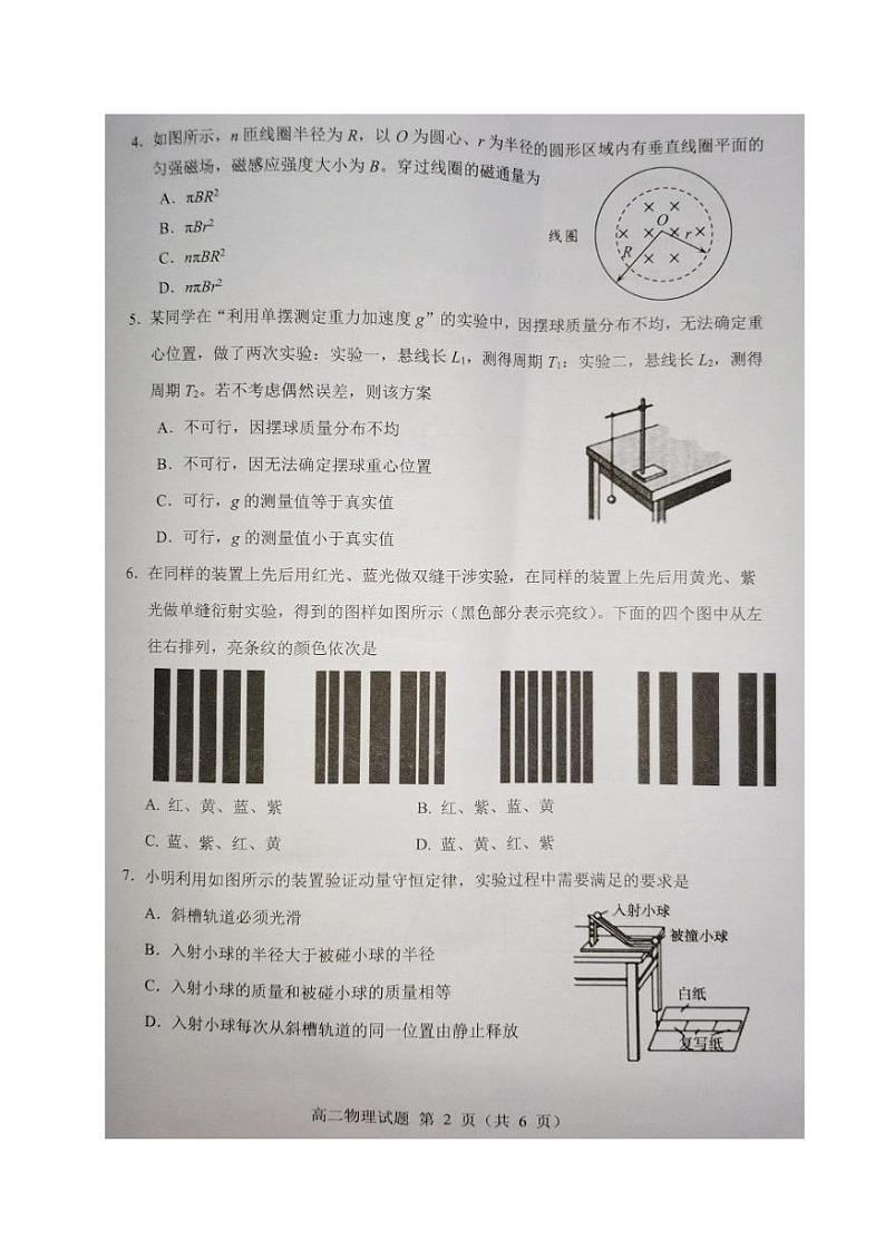 2024东台高二上学期期末考试物理PDF版含答案第2页