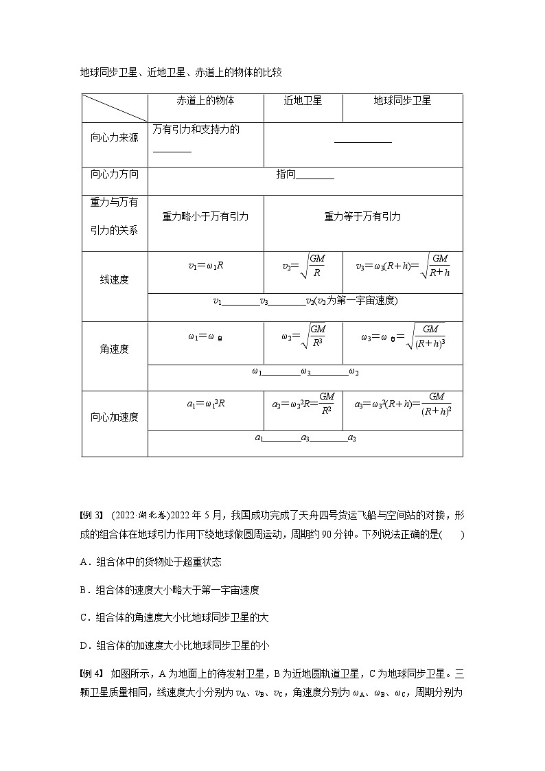 第七章 万有引力与宇宙航行  专题强化　同步卫星及其综合问题  学案（学生版+教师版）—2024年春高中物理人教版必修二第3页