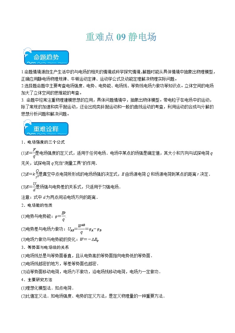 重难点09 静电场（原卷版）第1页