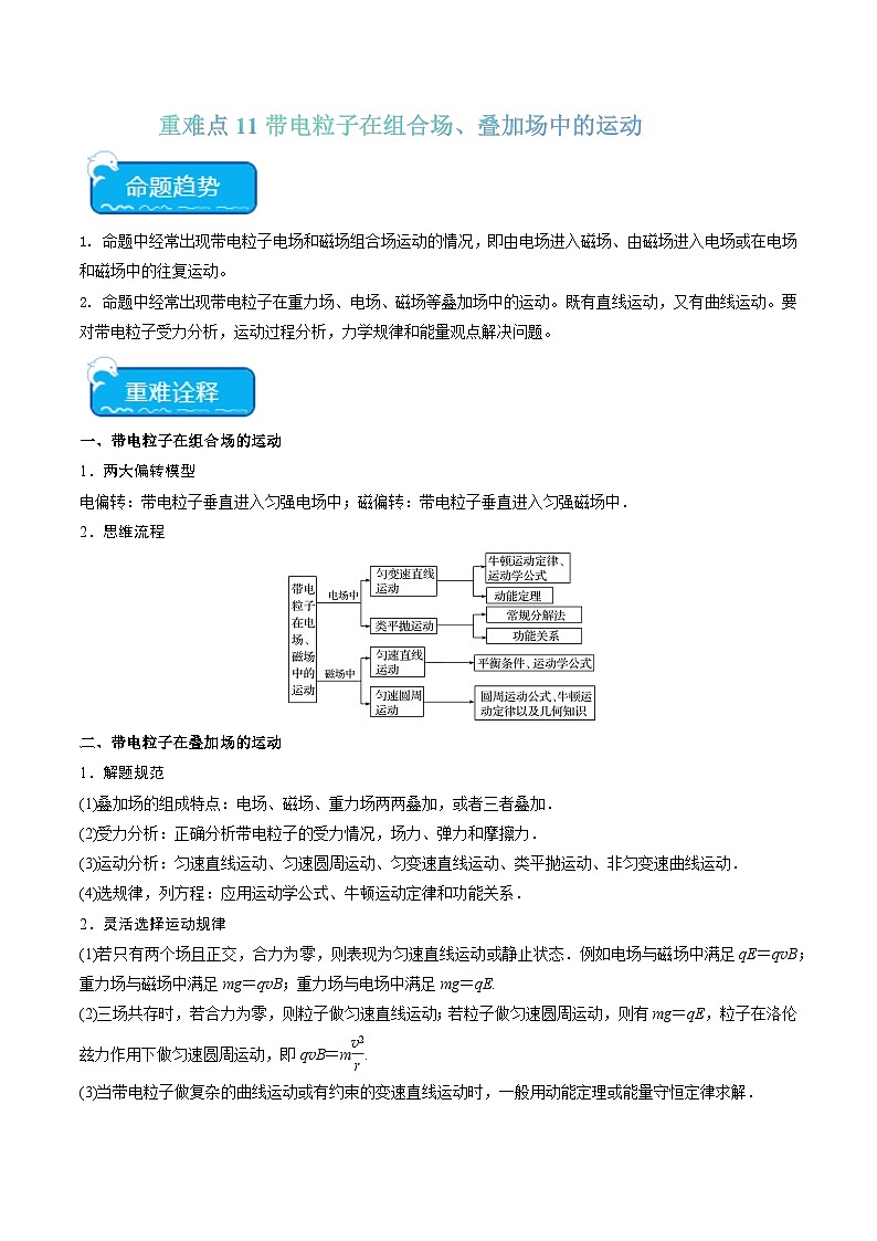重难点11 带电粒子在组合场、叠加场中的运动-2024年高考物理【热点·重难点】专练（新高考专用）01