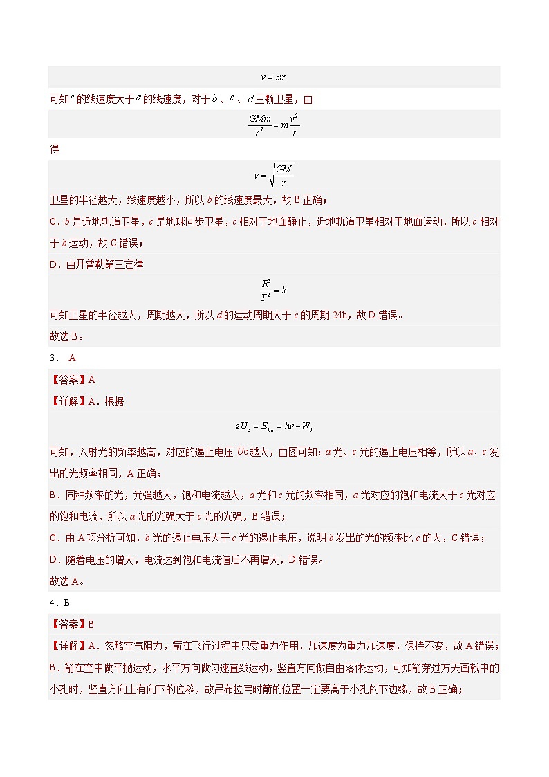 黄金卷06-【赢在高考·黄金8卷】备战2024年高考物理模拟卷（广东卷专用）（参考答案）第2页