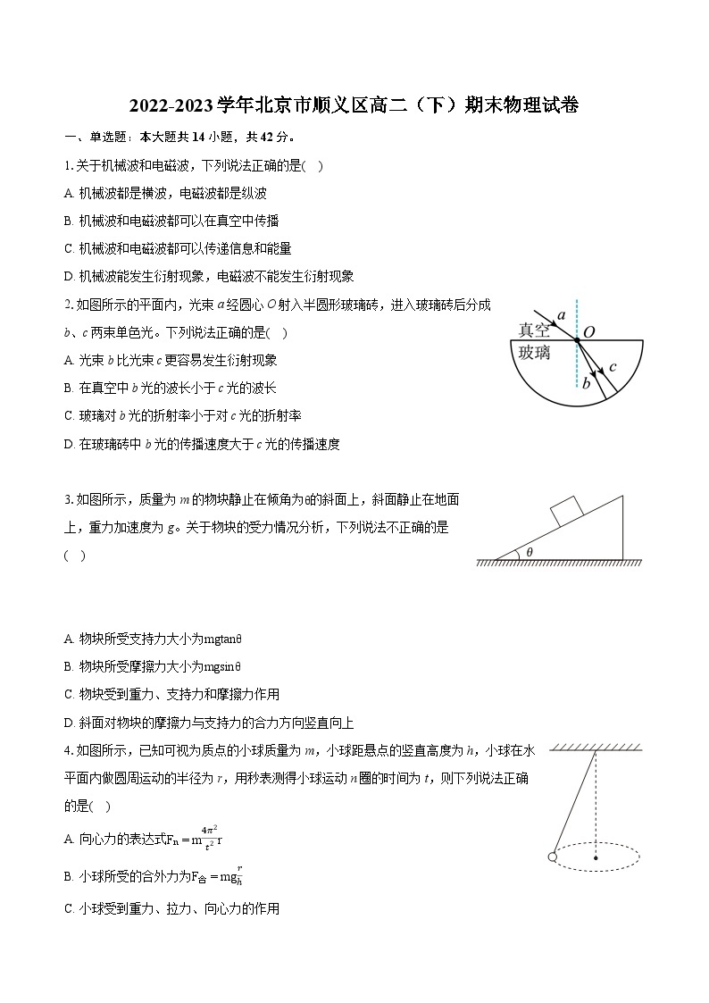 2022-2023学年北京市顺义区高二（下）期末物理试卷（含详细答案解析）01