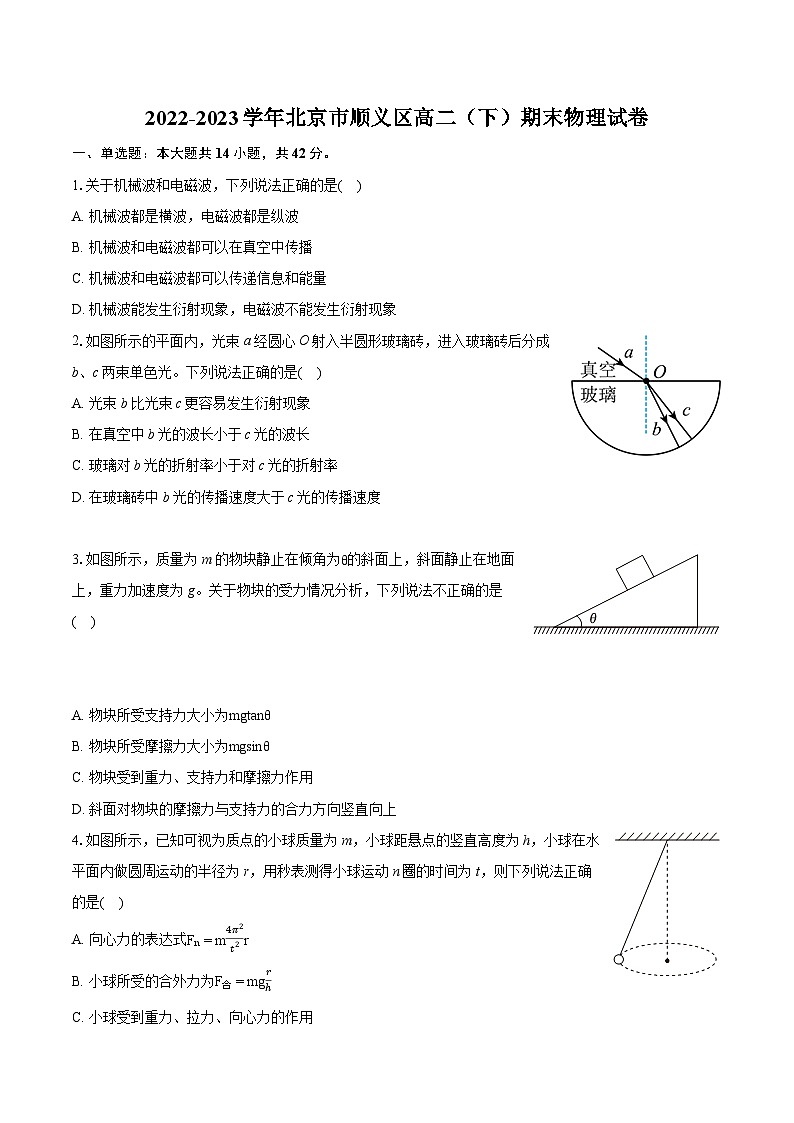 2022-2023学年北京市顺义区高二（下）期末物理试卷（含详细答案解析）01