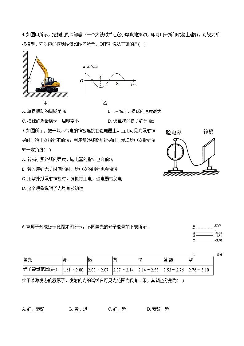 2022-2023学年江西省抚州市高二（下）期末物理试卷（含详细答案解析）02