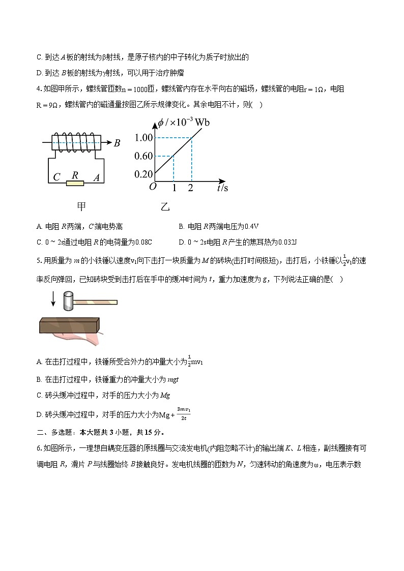 2022-2023学年天津市和平区高二（下）期末物理试卷（含详细答案解析） (1)第2页