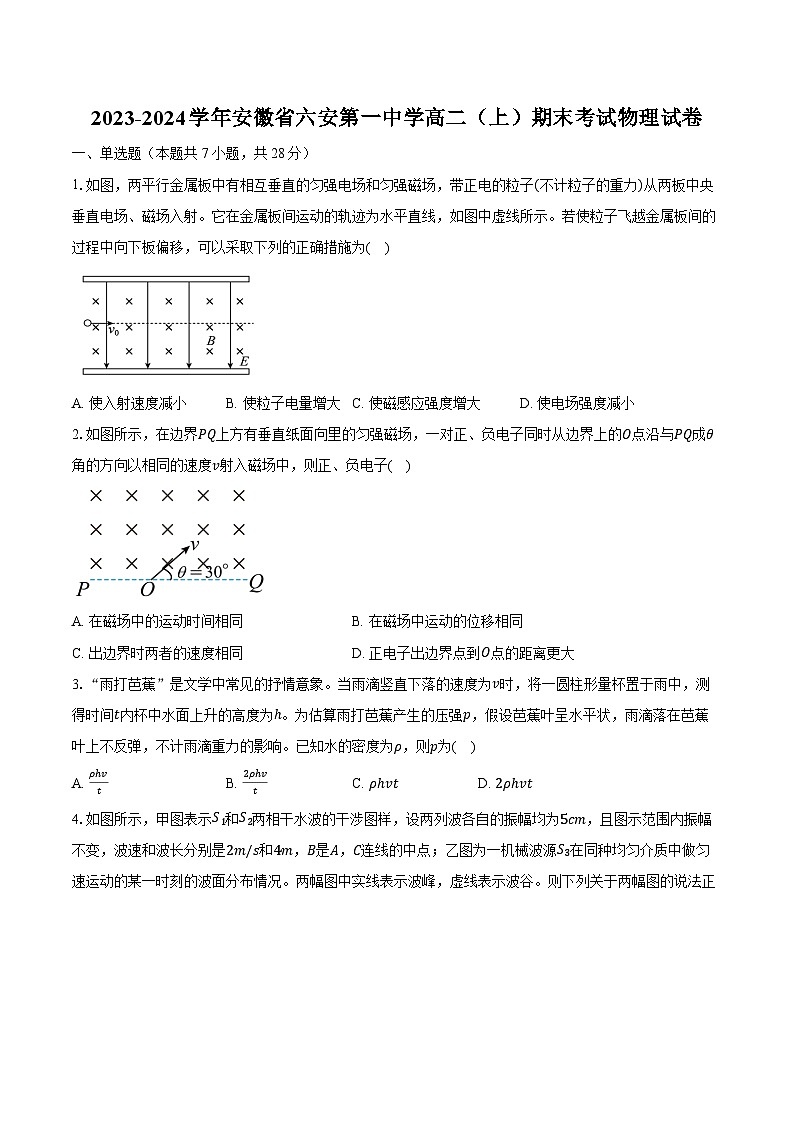 2023-2024学年安徽省六安第一中学高二（上）期末考试物理试卷（含解析）第1页