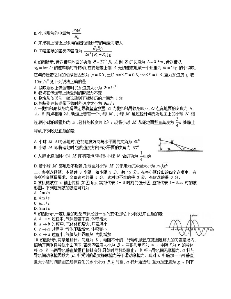 重庆市南开中学高2024届高三第六次质量检测物理试题第2页