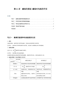 2024年高考物理第一轮考点复习精讲精练（全国通用）  第21讲　磁场的描述 磁场对电流的作用（原卷版+解析）