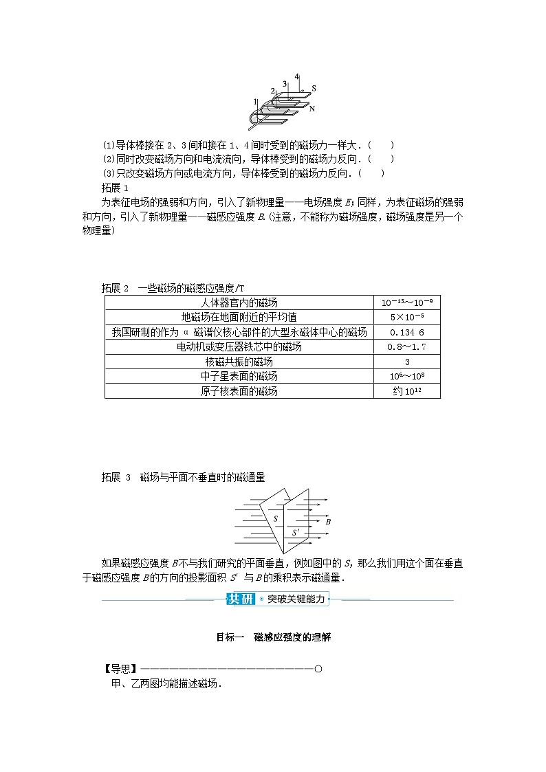2024版新教材高中物理第十三章电磁感应与电磁波初步2.磁感应强度磁通量学案新人教版必修第三册第2页