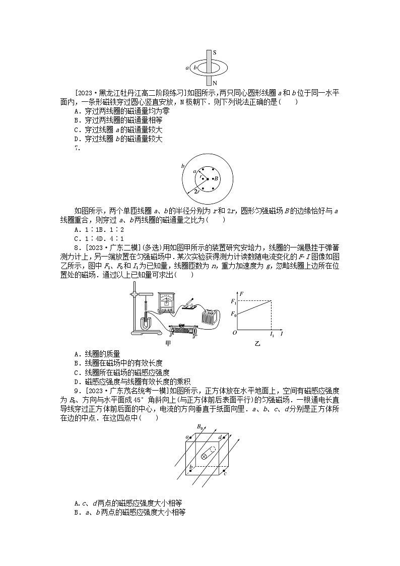2024版新教材高中物理课时分层作业二十三磁感应强度磁通量新人教版必修第三册02