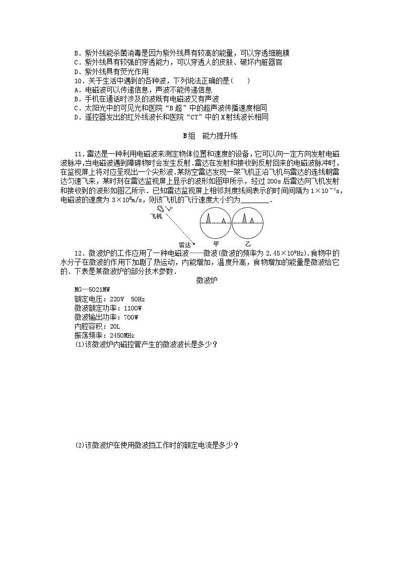 2024版新教材高中物理课时分层作业二十五电磁波的发现及应用新人教版必修第三册02