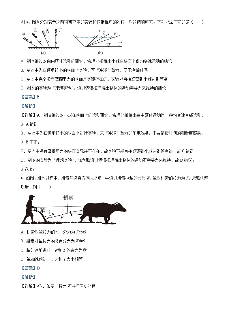 安徽省合肥六校2023-2024学年高一上学期期末联考物理试卷 Word版含解析第2页