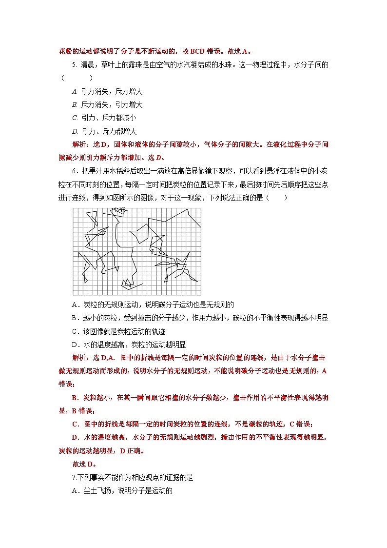 【沪科版】物理选修三  10.2节 分子的运动 分子间的相互作用（课件+练习）02