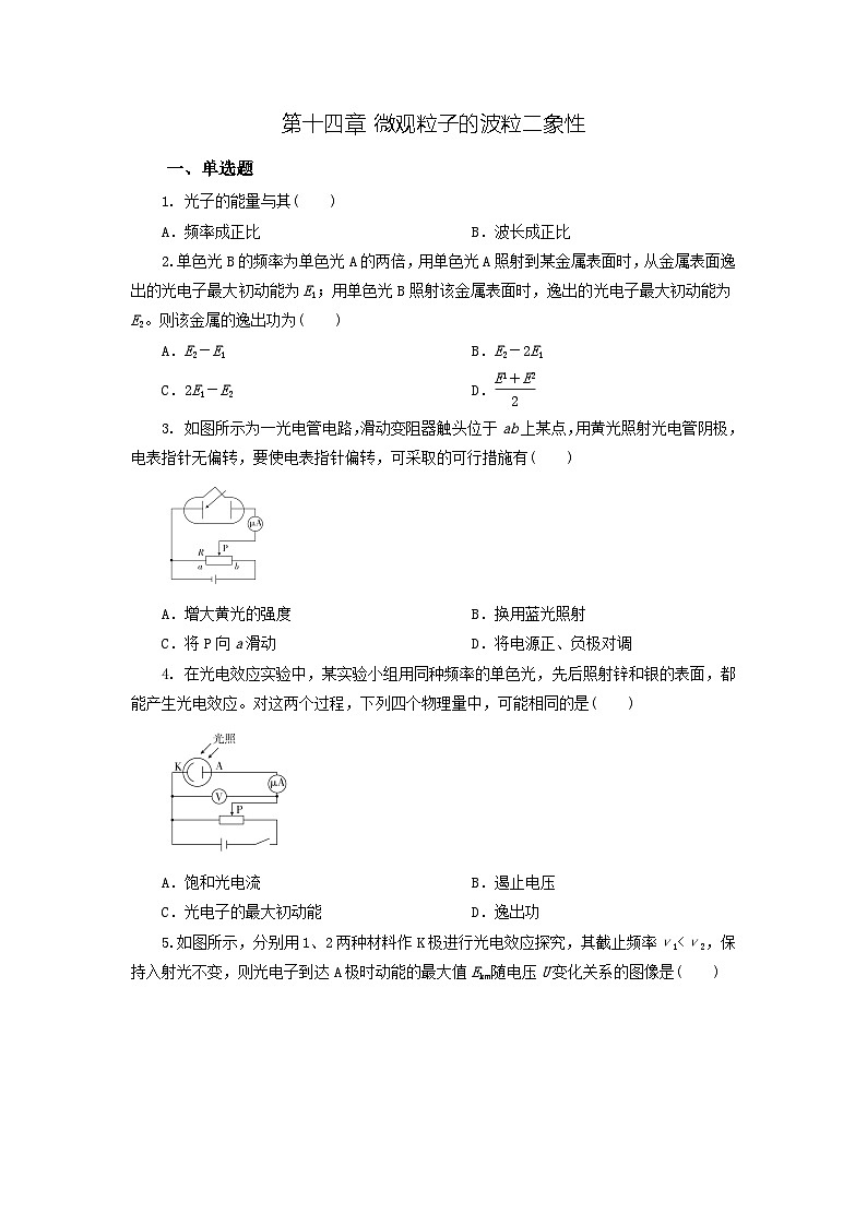 第十四章 微观粒子的波粒二象性（原卷版）第1页