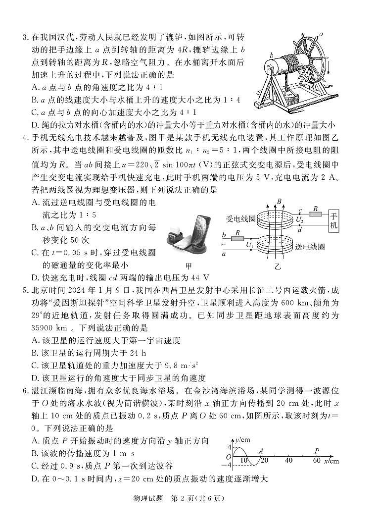2024届湛江一模高三物理试卷第2页
