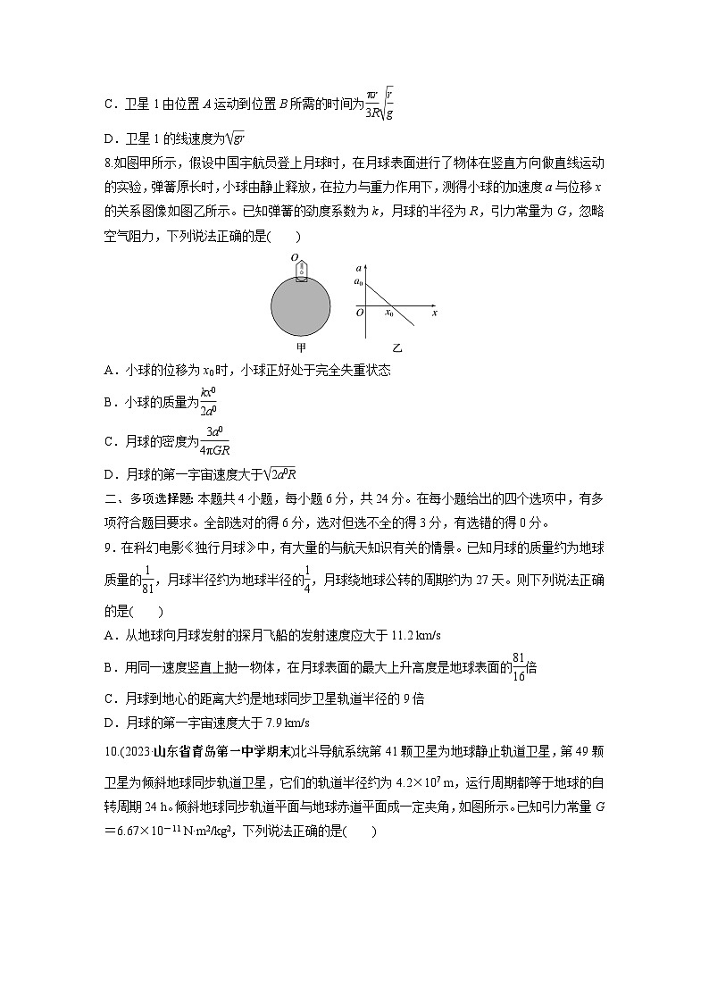 高中物理必修二 周周测周测7　天体运行的分析与计算第3页