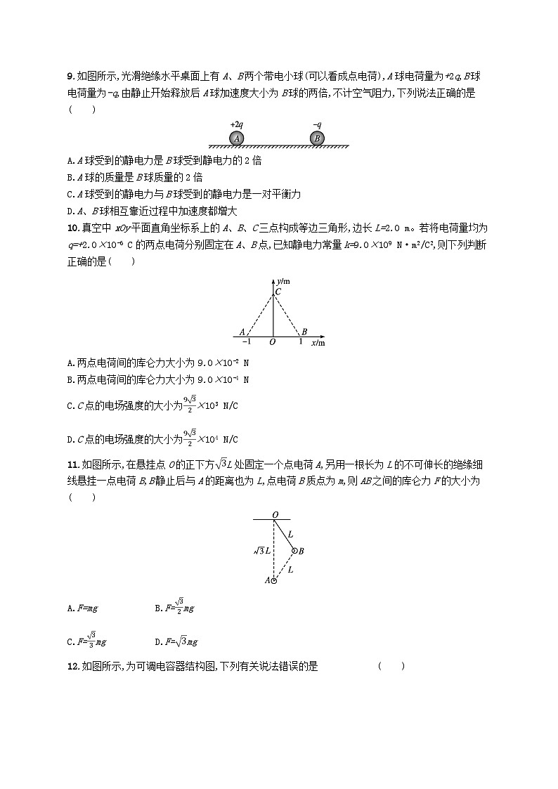 2023高考物理基础知识综合复习阶段检测卷6静电场03
