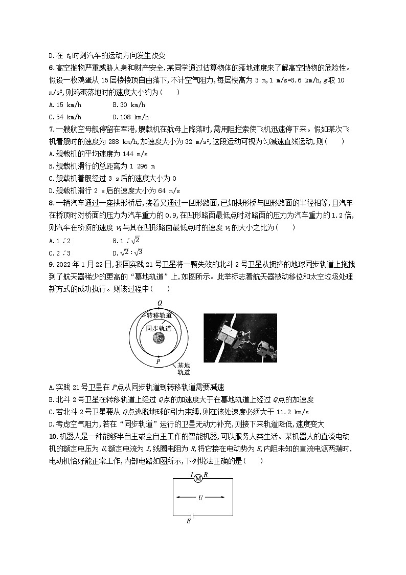 普通高中学业水平考试高考物理模拟检测卷6第2页