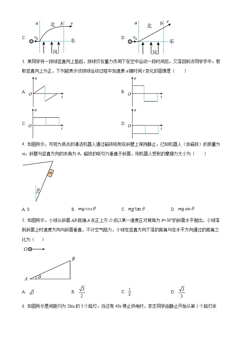 安徽省临泉第一中学2023-2024学年高一上学期末考试物理试卷（原卷版）第2页