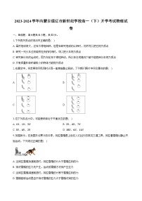 2023-2024学年内蒙古通辽市新世纪学校高一（下）开学考试物理试卷（含解析）