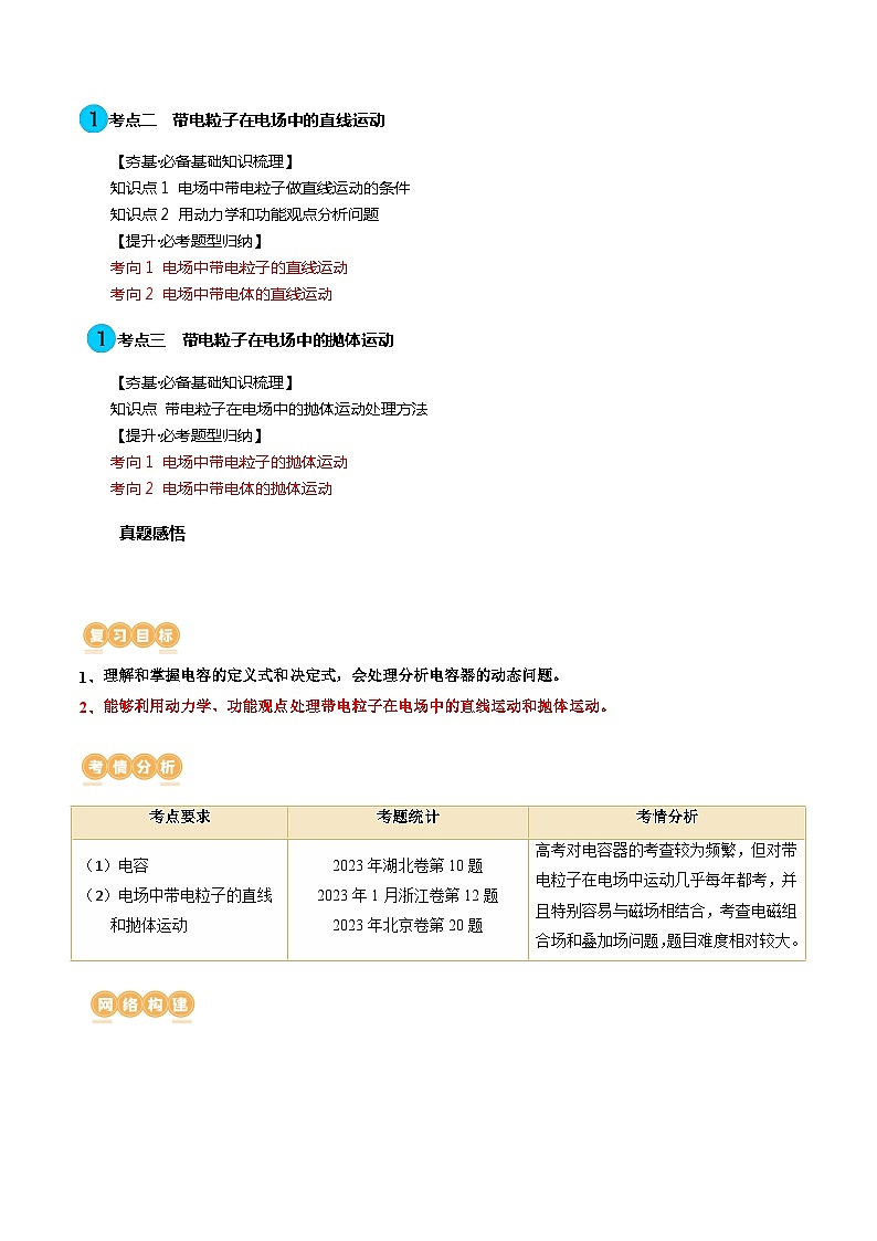 最新高考物理一轮复习【讲通练透】 第39讲 电容器 带电粒子在电场中的运动（讲通）02
