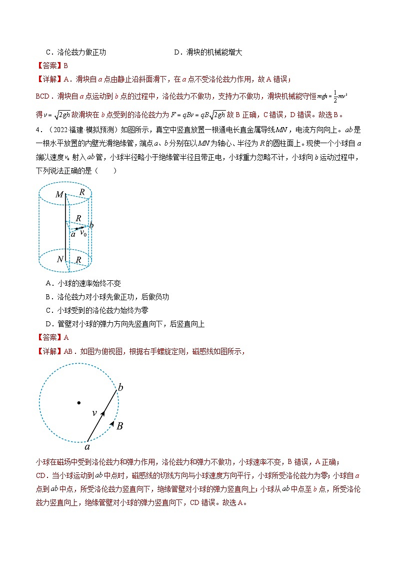 第50讲 磁场对运动电荷的作用（练透）（教师版）第3页