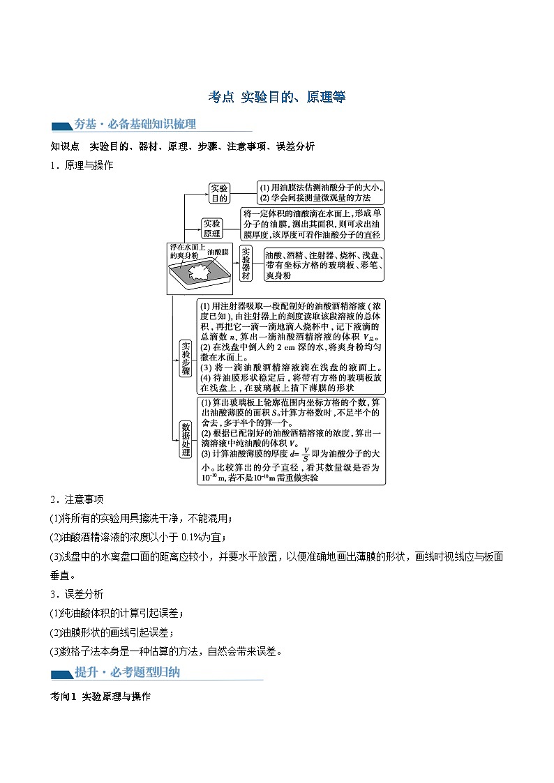 最新高考物理一轮复习【讲通练透】 第70讲 用油膜法估测油酸分子的大小（讲通）03