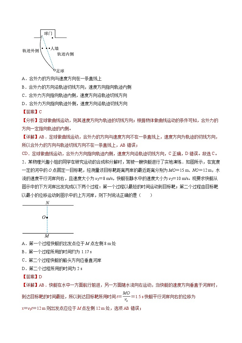 最新高考物理一轮复习【讲通练透】 第四章 曲线运动（测试）02