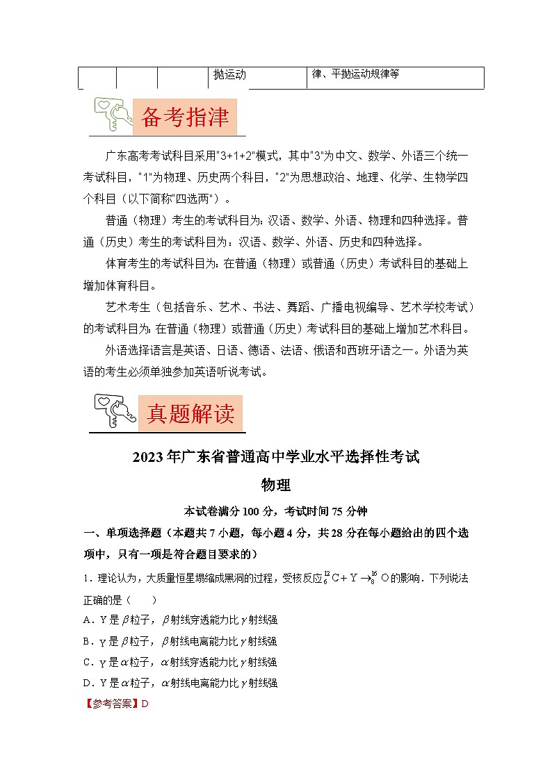 2023年高考物理【讲通练透】真题完全解读（广东卷）03