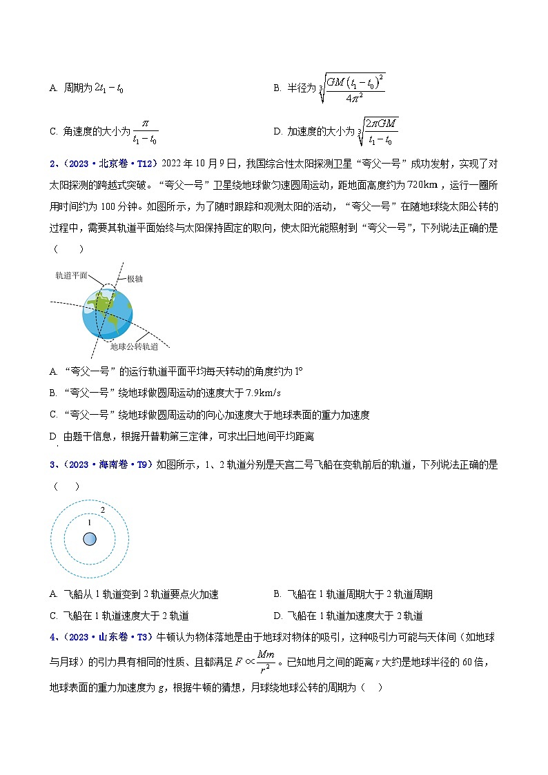 【讲通练透】专题06 万有引力与航天 -2021-2023年高考物理真题分享汇编（全国通用）02