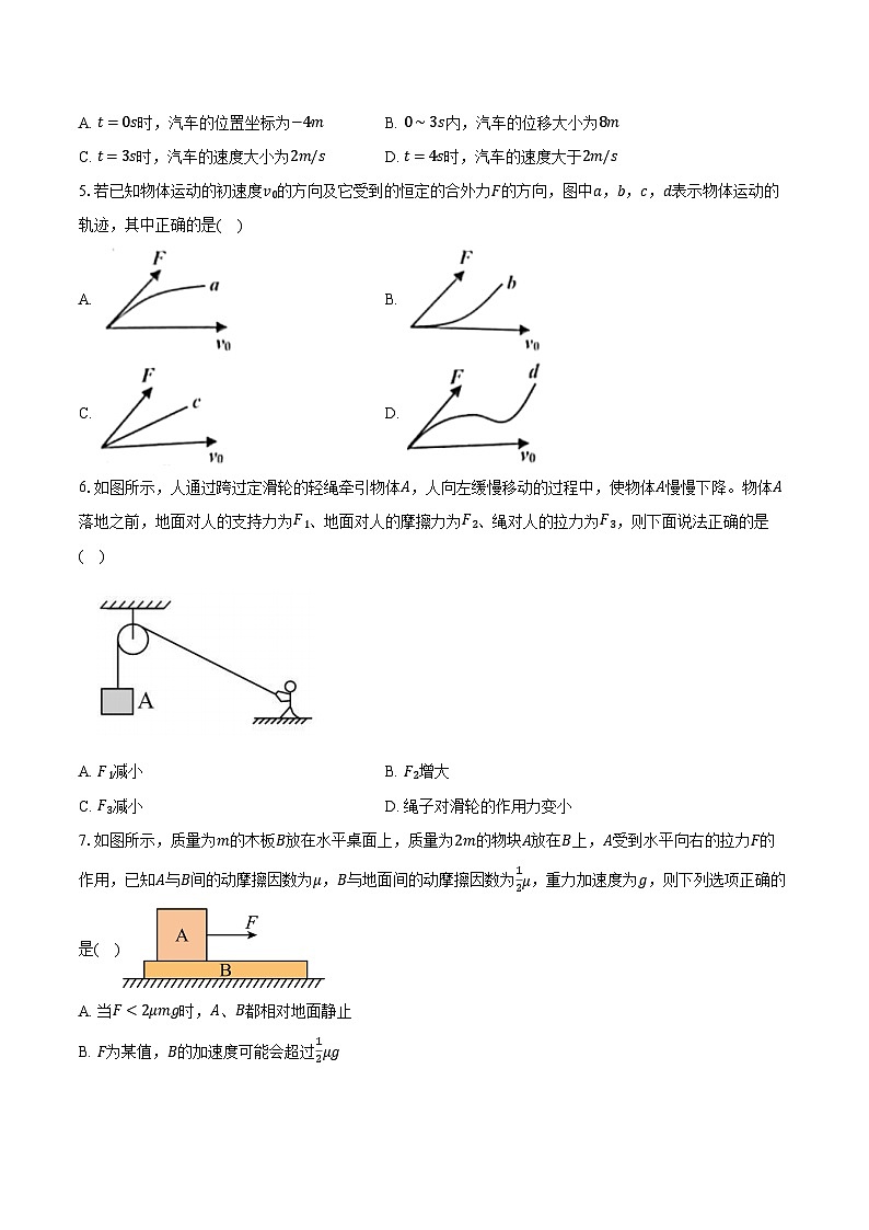 2023-2024学年江西省抚州市高一（上）期末学业质量监测物理试卷（含解析）第2页