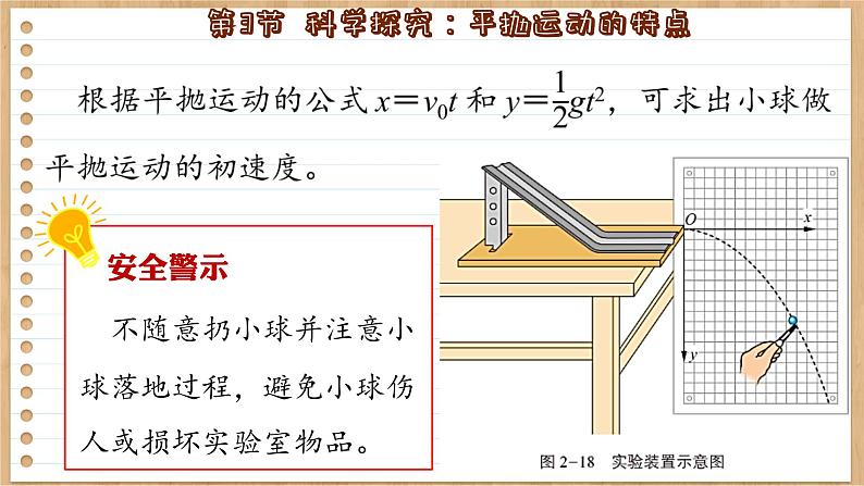 鲁科版高中物理必修第二册 第2章  第3节  科学探究：平抛运动的特点  PPT课件08