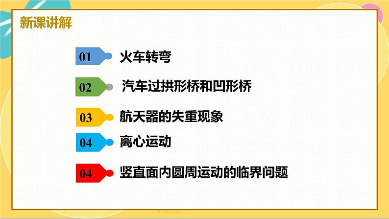 人教版高中物理必修第2册 6.4生活中的圆周运动 PPT课件 +学案05