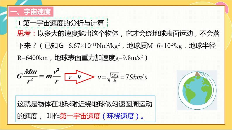 人教版高中物理必修第2册 7.4宇宙航行 PPT课件 +学案06