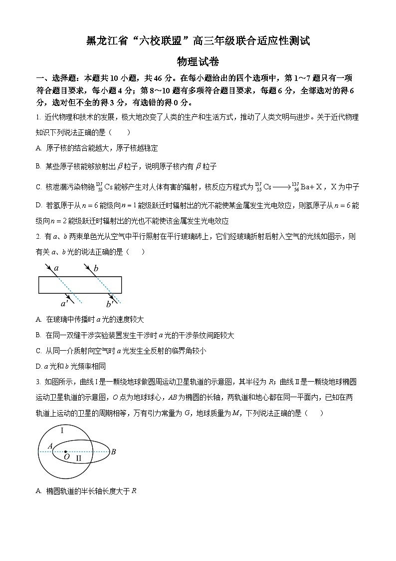 黑龙江省“六校联盟”2023-2024学年高三下学期联合适应性测试 物理 Word版含解析第1页