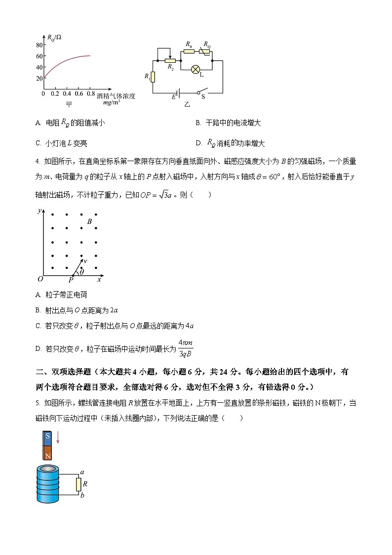 福建省龙岩市2023-2024学年高二上学期1月期末物理试卷（Word版附解析）02