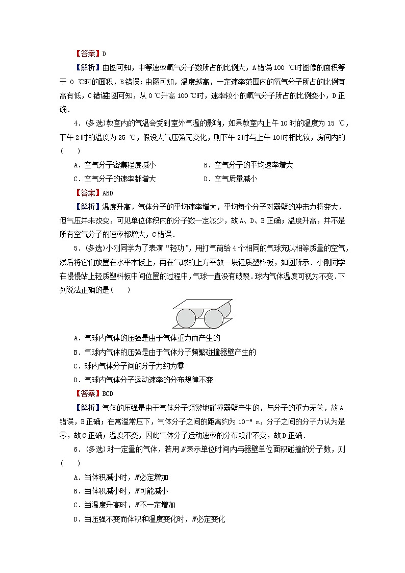 2024春高中物理第一章分子动理论3分子运动速率分布规律课后提升训练（人教版选择性必修第三册）02