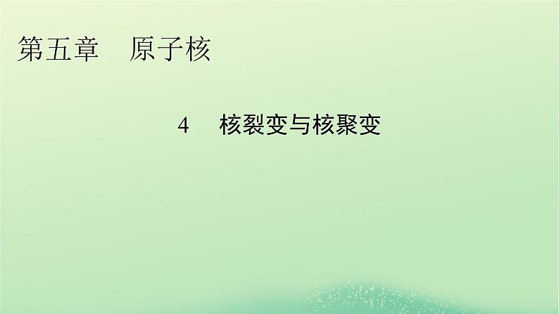 2024春高中物理第五章原子核4核裂变与核聚变课件（人教版选择性必修第三册）第1页