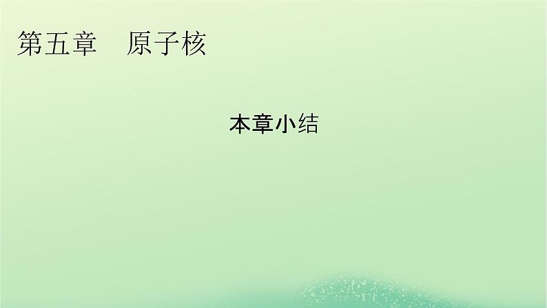 2024春高中物理第五章原子核本章小结课件（人教版选择性必修第三册）01