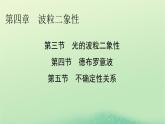 2024春高中物理第四章波粒二象性第三节光的波粒二象性第四节德布罗意波第五节不确定性关系课件（粤教版选择性必修第三册）