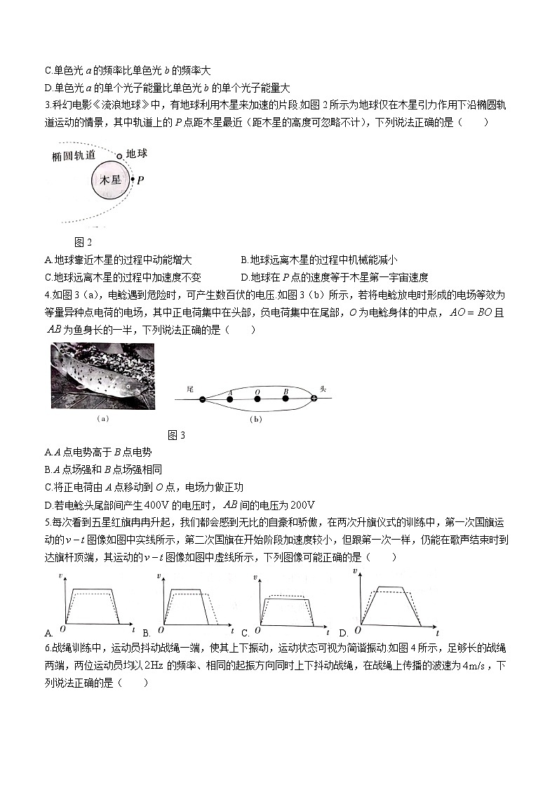 广东省茂名市2024届高三上学期第一次综合测试（一模）物理试卷（Word版附解析）02