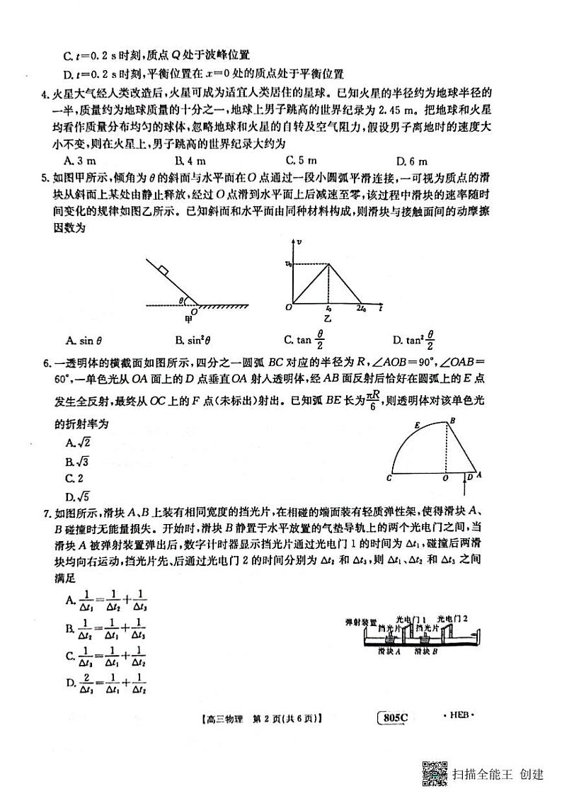 高三物理试题第2页