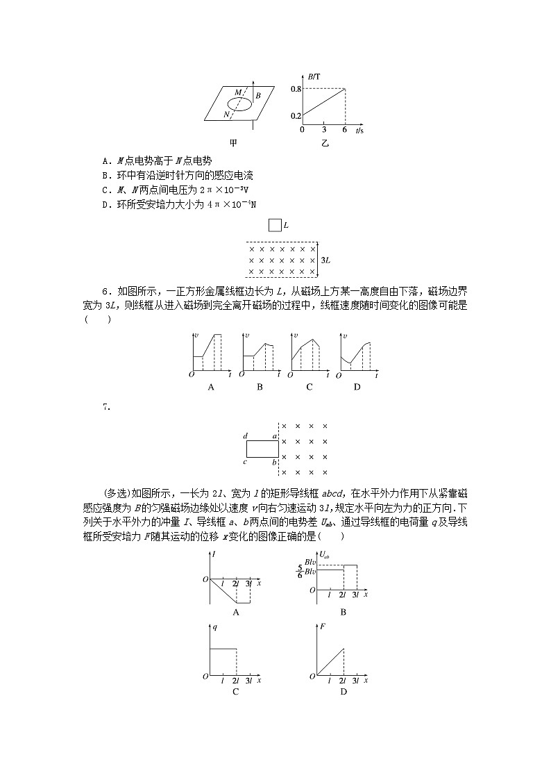 2023版新教材高中物理第二章电磁感应及其应用专项5电磁感应中的图像问题课时作业教科版选择性必修第二册03