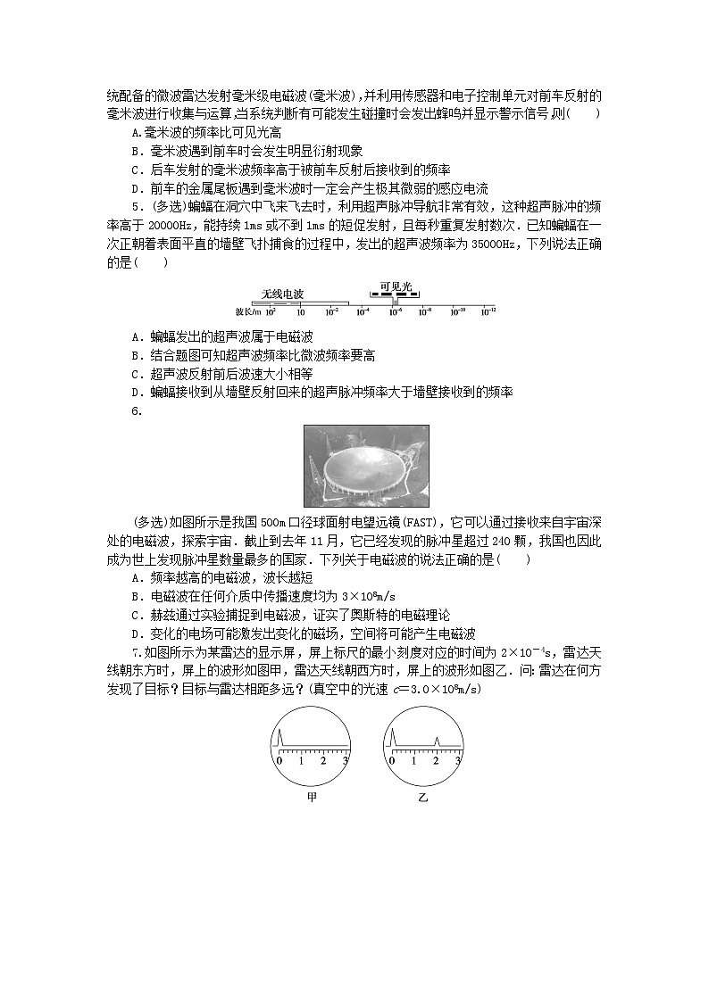 2023版新教材高中物理第四章电磁振荡与电磁波专项2电磁波在生活科技中的应用课时作业教科版选择性必修第二册02